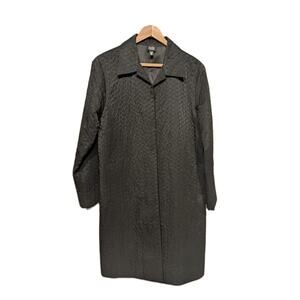 Eileen Fisher Vintage‎ 90s Peacoat sz small textured black trench coat